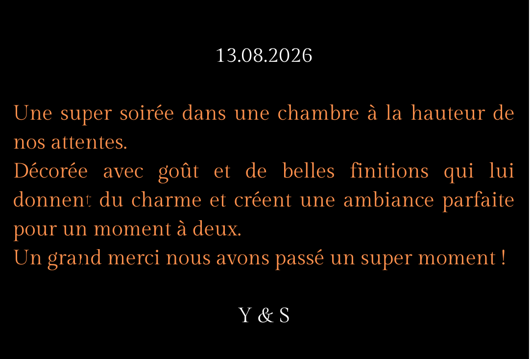 “Nous sommes tombés sous le charme de la Sexy Suite. Le soucis du détail est à son comble ! Pour notre première expérience dans une love room, on s’est dit ça va être dur de mettre la barre plus (2)
